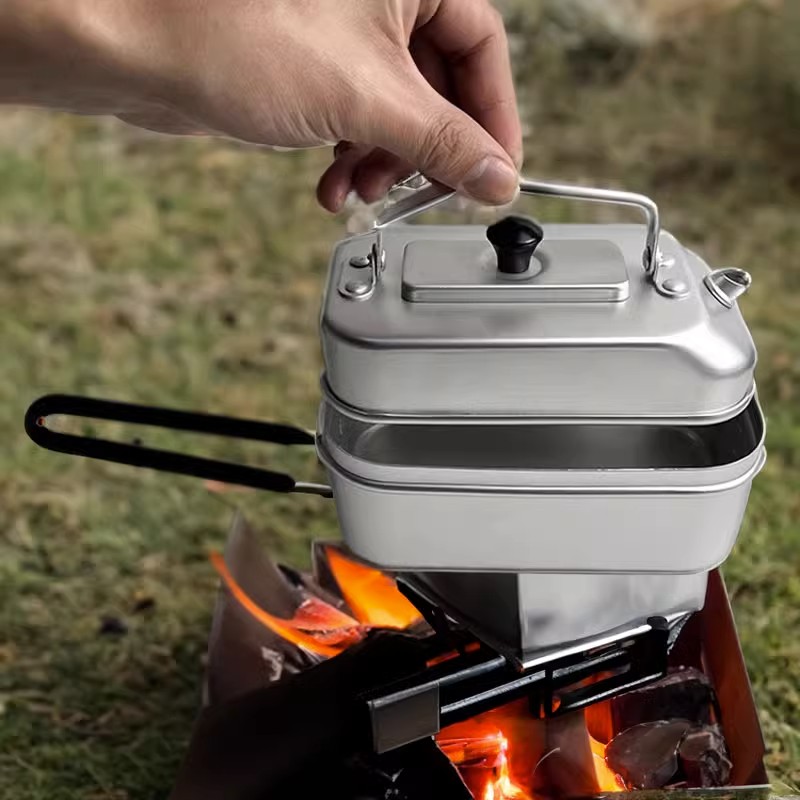 Mess Kit Titanium - Сверхлегкий портативный туристический чайник для пикника,