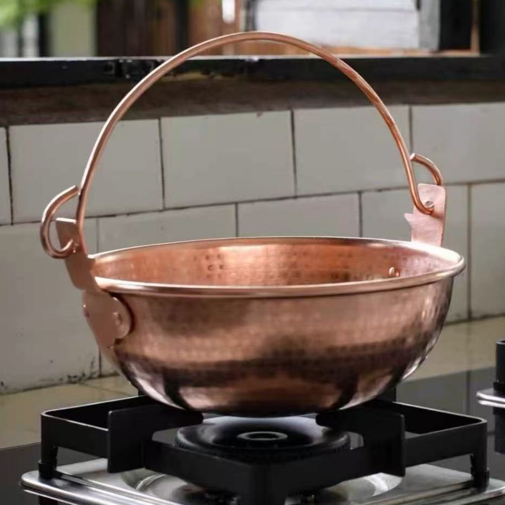 Camping Hanging Cooking Pot - Винтажный медный подвесной горшок, утолщенный горшок