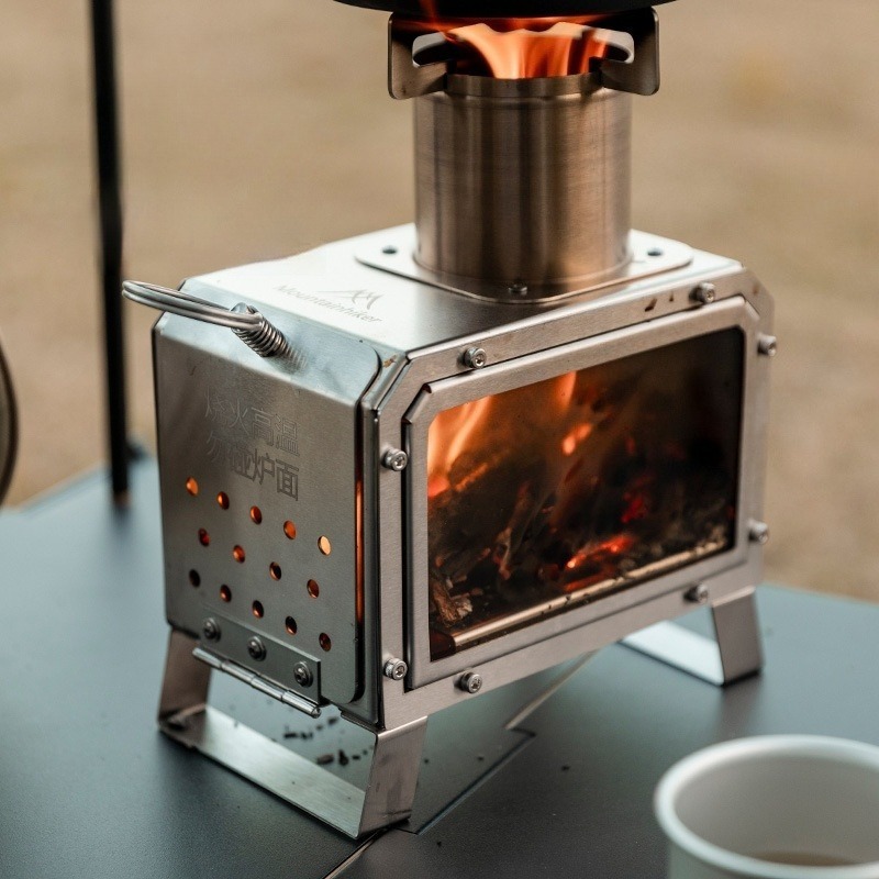 Camping Cooking In Forest - Нагревательная печь из нержавеющей стали, сохраняющая