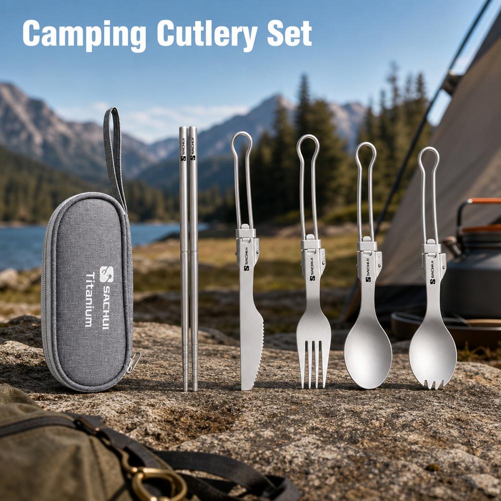 Титановый набор столовых прибо – обзор и цена Camp Spork Set