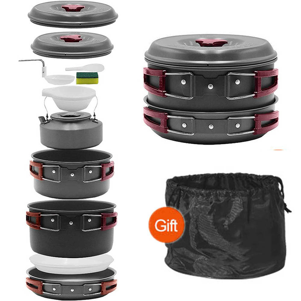 Кастрюля для пикника на 3-4 че – обзор и цена Camping Cooking Set With Bag