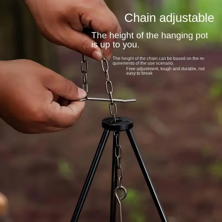 Уличная большая тренога для ко – обзор и цена Camping Hanging Cooking Pot