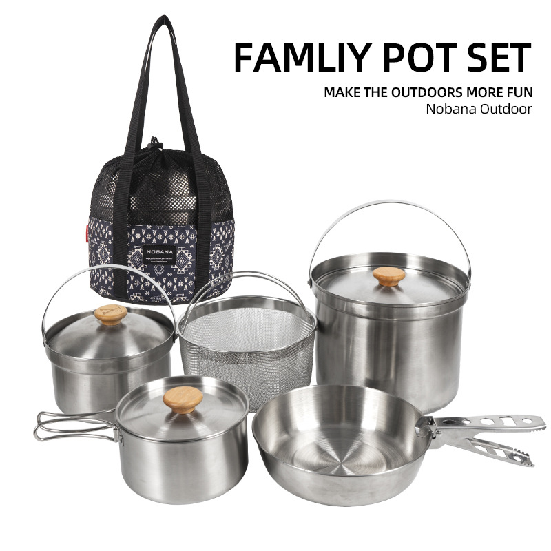 NOBANA новейший уличный набор  – обзор и цена Camping Cooking Set With Bag