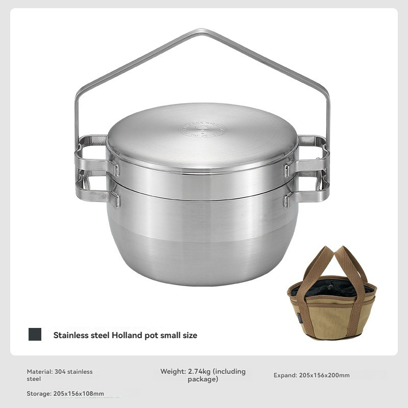Утолщенная походная кастрюля D – обзор и цена Camping Hanging Cooking Pot