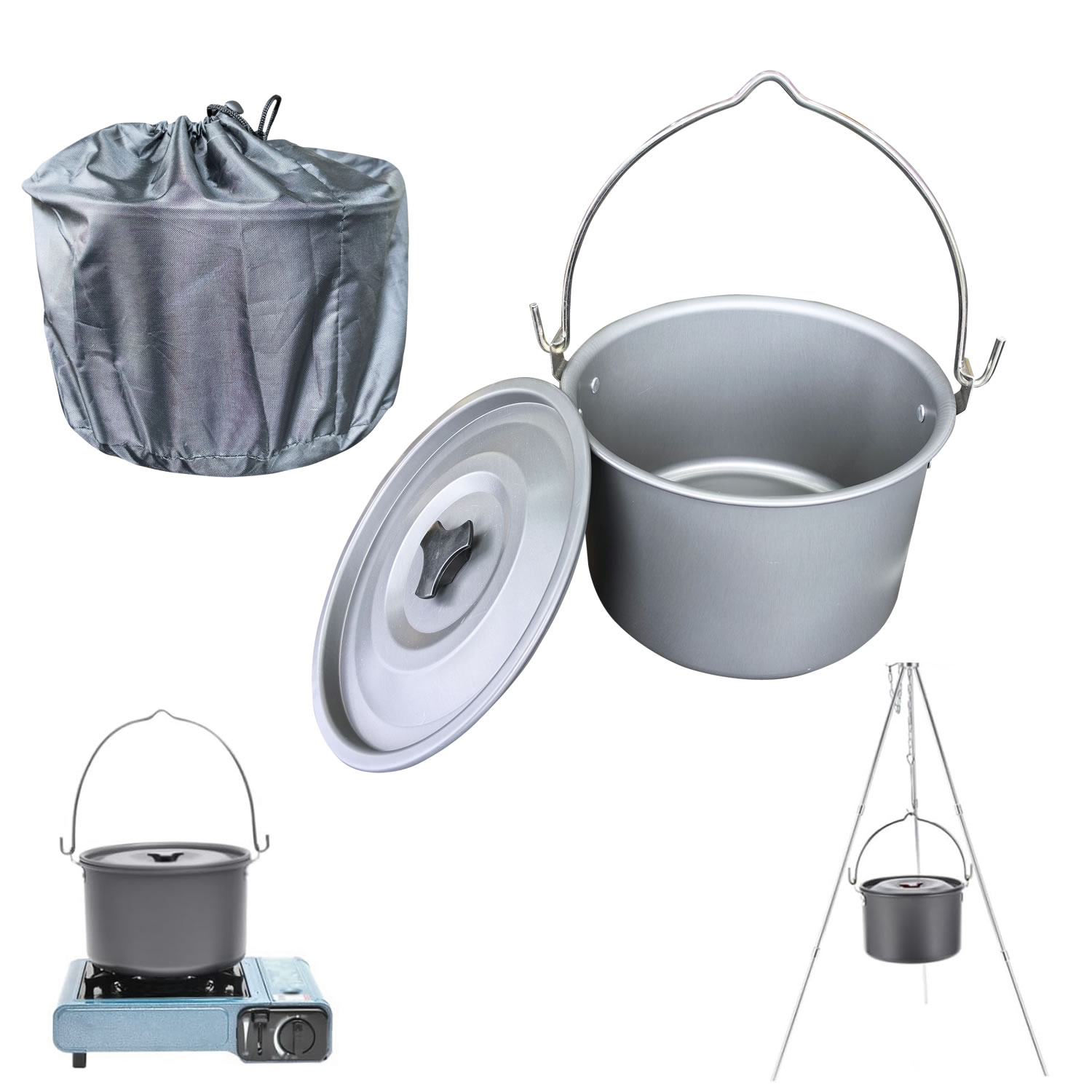 4-литровая походная подвесная  – обзор и цена Camping Hanging Cooking Pot