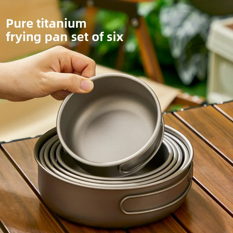 Титановый уличный набор кастрю – обзор и цена Camping Cooking Set With Bag